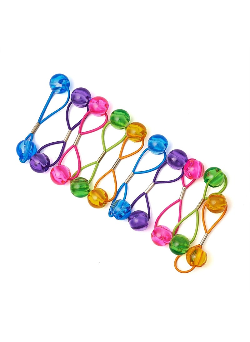 Red by Kiss RED by Kiss 10 Pieces 16mm Ball Hair Ties Bubble Ponytail Holders for Kids Girls Children Women Baby Toddlers Twin Bead Colorful Elastic Hair Accessories Cute Hair Bands with Balls Clear Assorted 