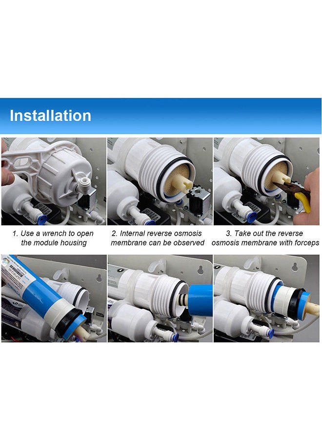 Generic - RO Water Reverse Osmosis System Membrane Universal Compatible Replacement Water Filter Drinking Water Purifier 50G - Image 1