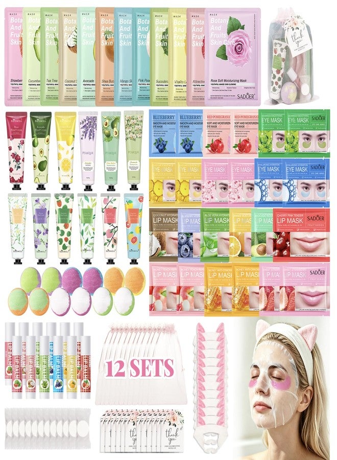 MUREND 120 PCS Spa Party Supplies for Girls, Sleepover Party Supplies for Girls, Skincare Set, Include Face & Lip Masks, Foot Bath Bombs, Hand Cream, Lip Balm, Under Eye Patches, Spa Party Favors - Image 1