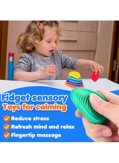 Generic Calming Sensory Toys for Fun & Learning, Safely Designed Stress Relief Stone Toy, Soft Textured Worry Stone for Autism Kids, Baby Sensory Toys, Brightly Colored Montessori Bath Toys for Babies 3-12 Months  - Image 1