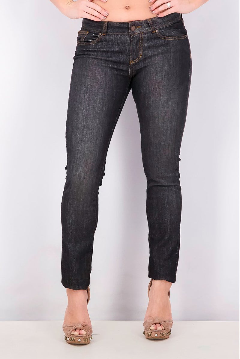Seven 7 Women Skinny Fit High Waist Stretchable Jeans, Black - Image 1
