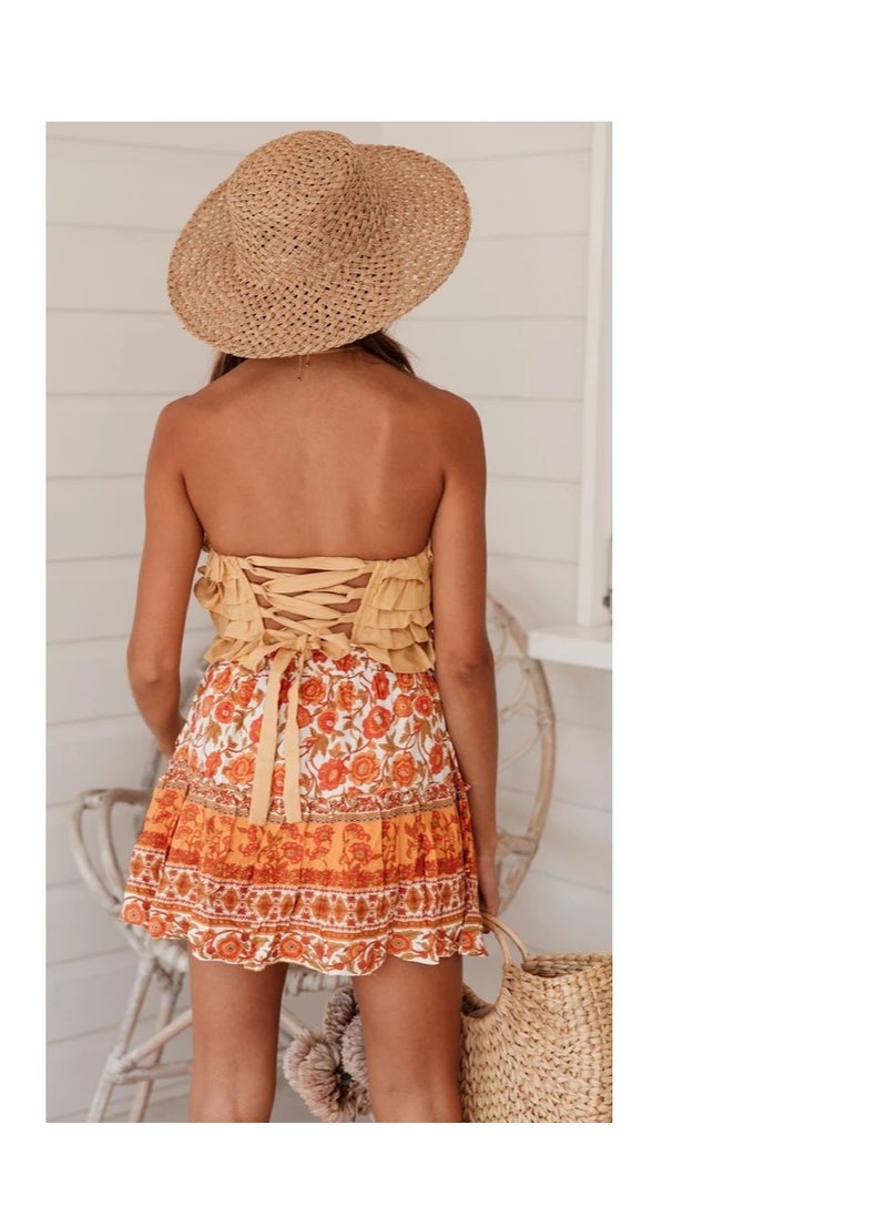 Loquat - Women's Fashion Printed Bohemian Ethnic Style Skirt - Image 1