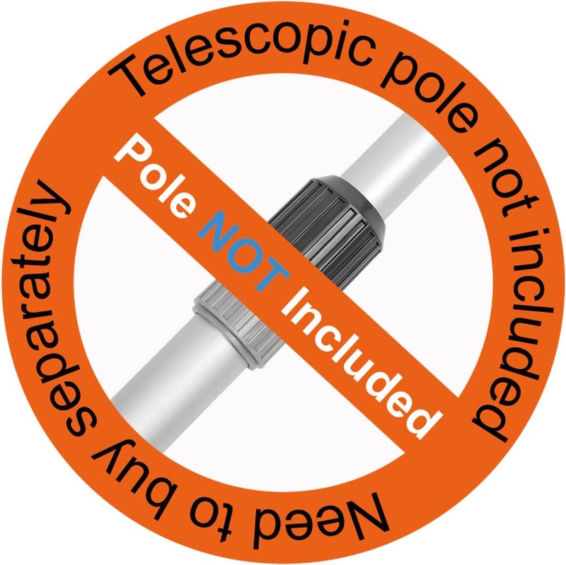 Poolvio Professional 17.5" Floor & Wall Pool Cleaning Brush with Tough Around Nylon Bristles, EZ Clip Aluminum Handle- Easily Sweep from Walls, Floors, Steps (Orange) - Image 2