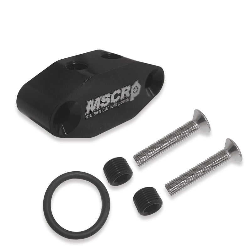 MSCRP LS Oil Pressure Sensor Relocation Adapter with Dual 1/8"npt Outlets for LS Truck - M16-1.5 Sending Unit