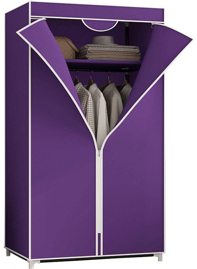 MOMENT Portable Wardrobe Shelves With Hanging Rail, Shelves, Fabric Cover, Clothes Closet Storage Organizer Assorted Color 150X55X45Cm  - Image 1