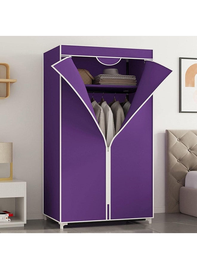 MOMENT Portable Wardrobe Shelves With Hanging Rail, Shelves, Fabric Cover, Clothes Closet Storage Organizer Assorted Color 150X55X45Cm  - Image 2