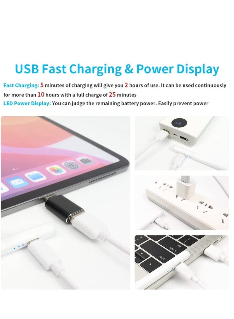 ELTRAZONE Upgraded Stylus Pen, iPad Pencil, Ultra High Precision & Sensitivity, Palm Rejection, Prevents False ON/Off Touch, Power Display, Tilt Sensitivity, Magnetic Adsorption for iPad - Image 5