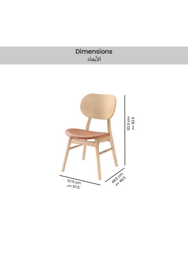 Micasa High-Quality And Durable Dining Chair, Brown 17 X 63.8 X 98 Cm Cruz-01_Dc - Image 5