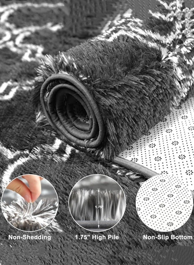 أوبتيكو سجادة ناعمة للغاية ورقيقة، سجادة عالية الوبر، سجادة أرضية مشعرة، سجادة ناعمة من الفرو بجانب السرير، سجادة ناعمة ورقيقة، سجادة مغربية، سجادة داخلية، ديكور منزلي، لغرفة النوم، غرفة المعيشة، غرفة اللعب، الحضانة - Image 3