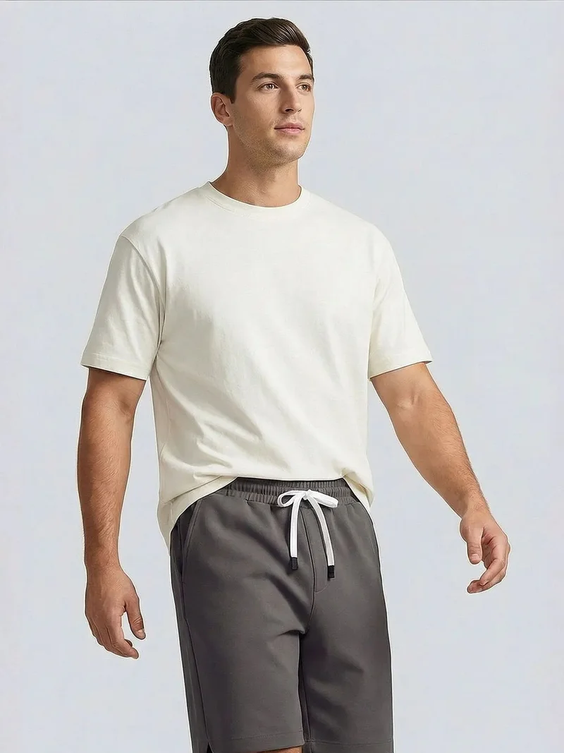 Tommylife Charcoal Grey TOMMY Men's Polyester-Elastane Shorts for Men | Best Price UAE