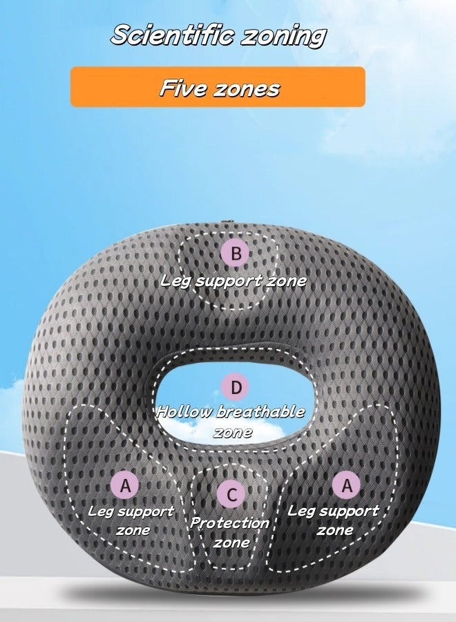 ريليو وسادة مقعد وسائد قابلة للتنفس من إسفنج ميموري فوم للجلوس لفترة طويلة للكرسي المتحرك وسائد كرسي ناعمة وسادة للمكتب وكراسي المنزل ومقاعد السيارة والرحلات الطويلة وسادة لتخفيف آلام عرق النسا وعظم الذنب (رمادي غامق) - Image 4