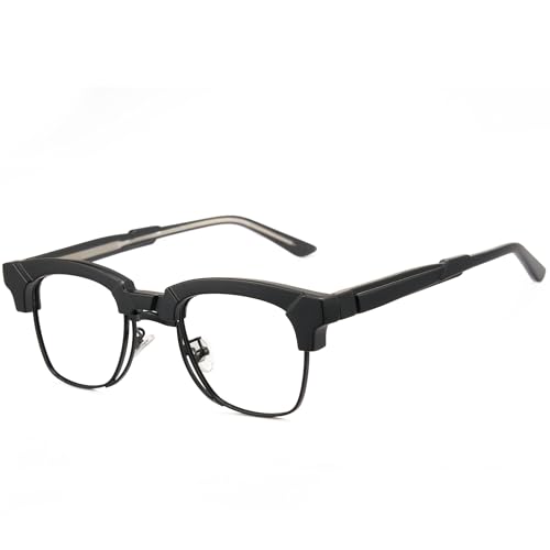 Cyxus Browline Frame Glasses Blue Light Glasses for Men Women UV Protection Lightweight Computer Glasses for Screen（8557T02 Matte Black） - Image 1