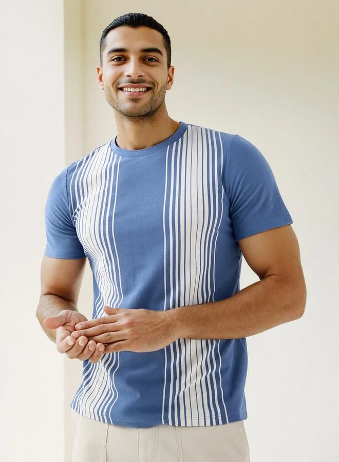 Splash FAV Striped Ombre Crew Neck T-shirt