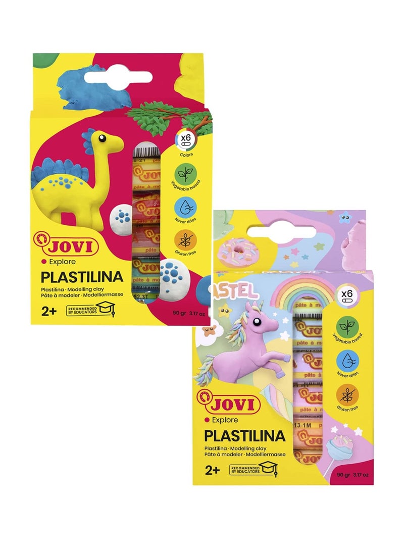 JOVI 12-Piece Plastilina Modelling Clay Multicolour - Image 1