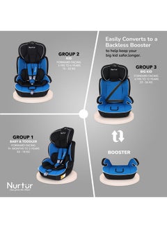 Nurtur Ragnar BabyKids 3in1 Car Seat Booster Seat Adjustable Headrest Extra Protection 5Point Safety Harness 9 months to 12 years Upto 36kg Official Product  - Image 3