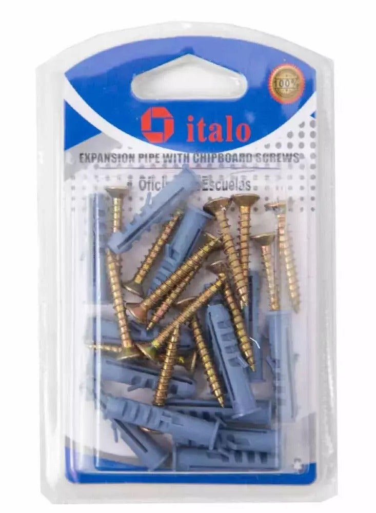 Italo Expansion Pipe with Chipboard Screws 14pcs - Image 2