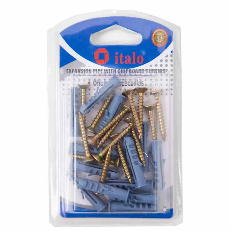 Italo Expansion Pipe with Chipboard Screws 14pcs - Image 1
