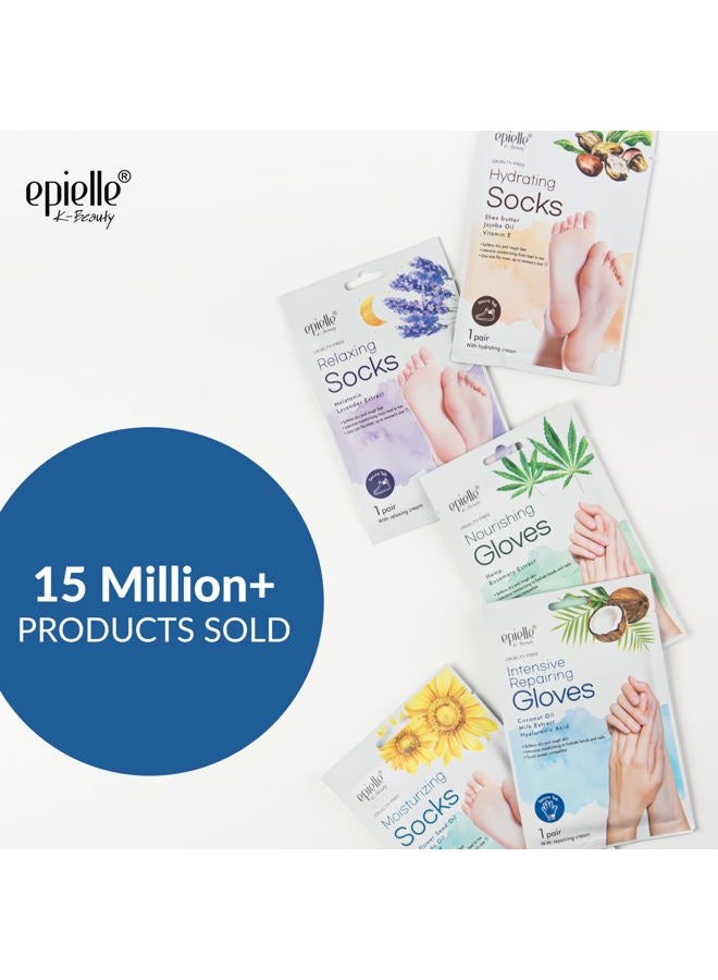 Epielle AONELAS Intensive Repairing Gloves for Dry and Cracked Hands - 6 Pack | Coconut Oil, Milk Extract, Hyaluronic Acid | Beauty and Skincare Gifts - Image 2