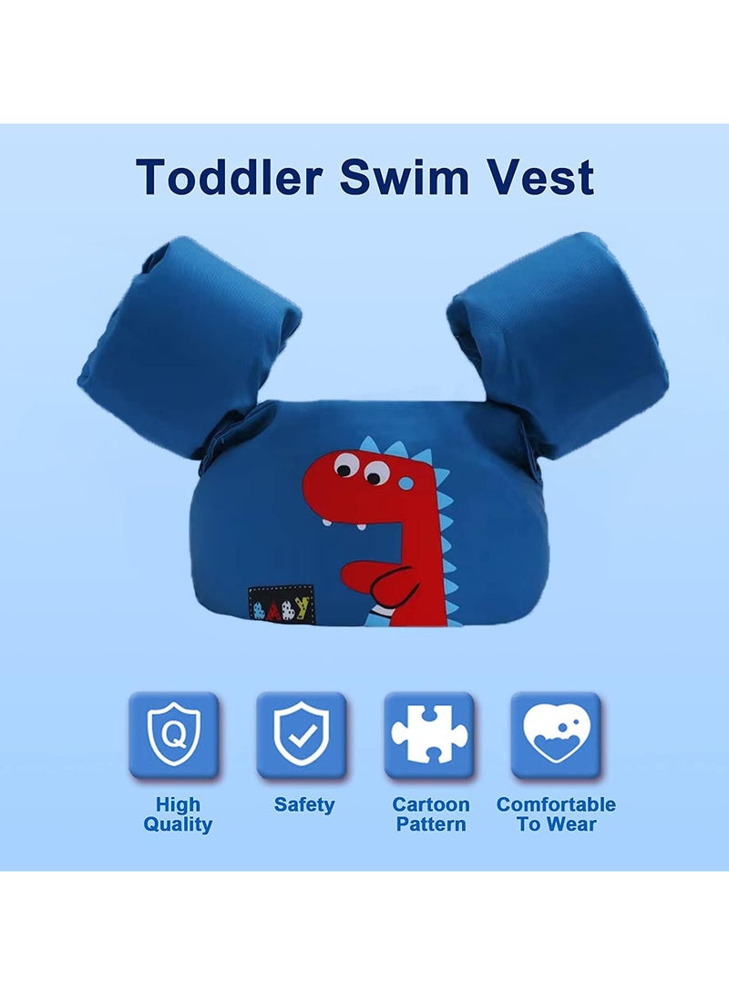 TOMSHOO Toddler Swim Vest，Kids Water Wings Arm Floaties for 30-50 Pounds,Infant Safety Swim Aid Jumper Inflatable,Swim Arm Bands,Float Sleeves Swimming Armbands for Sea/Pool/Beach/Training - Image 2