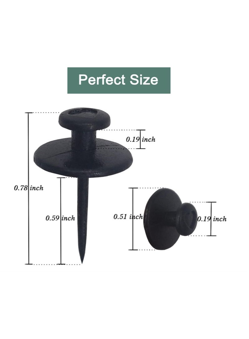 Yakumuz 30 PCS Push Pins Picture Hangers Wall Hooks, Yakumuz Double Headed Thumb Tacks for Wall Hangings, Renter Friendly Decor Small Picture Frame Hangers for Drywall Cork Board Home Office Photo Decorations (Black)  - Image 3