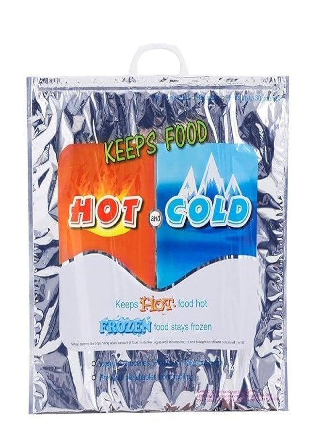 MAMYA Hot and Cold Bags for Food Storage, Reusable Thermal Bags,Aluminium Foil Bags3 Layer Protection, Size – 50 x 52 cm Pack of 2 - Image 1