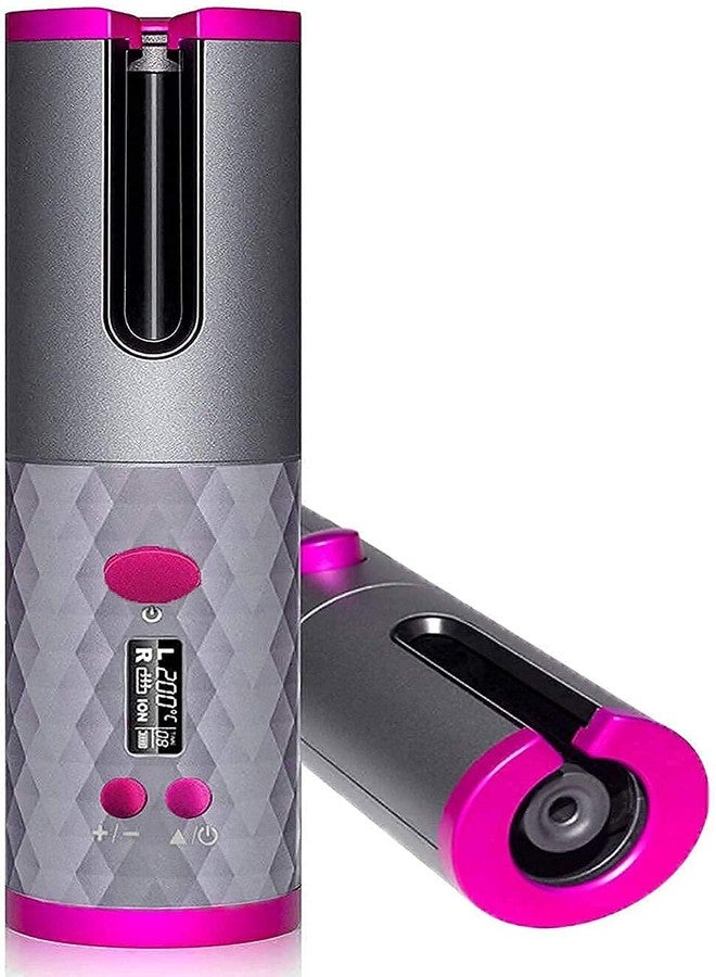 Plenteous بكرات شعر لاسلكية أوتوماتيكية قابلة لإعادة الشحن عبر منفذ USB، بكرات شعر محمولة، مؤقت بشاشة LED، قابلة لإعادة الشحن عبر منفذ USB، إيقاف تشغيل تلقائي (عبوة من قطعة واحدة) - Image 1