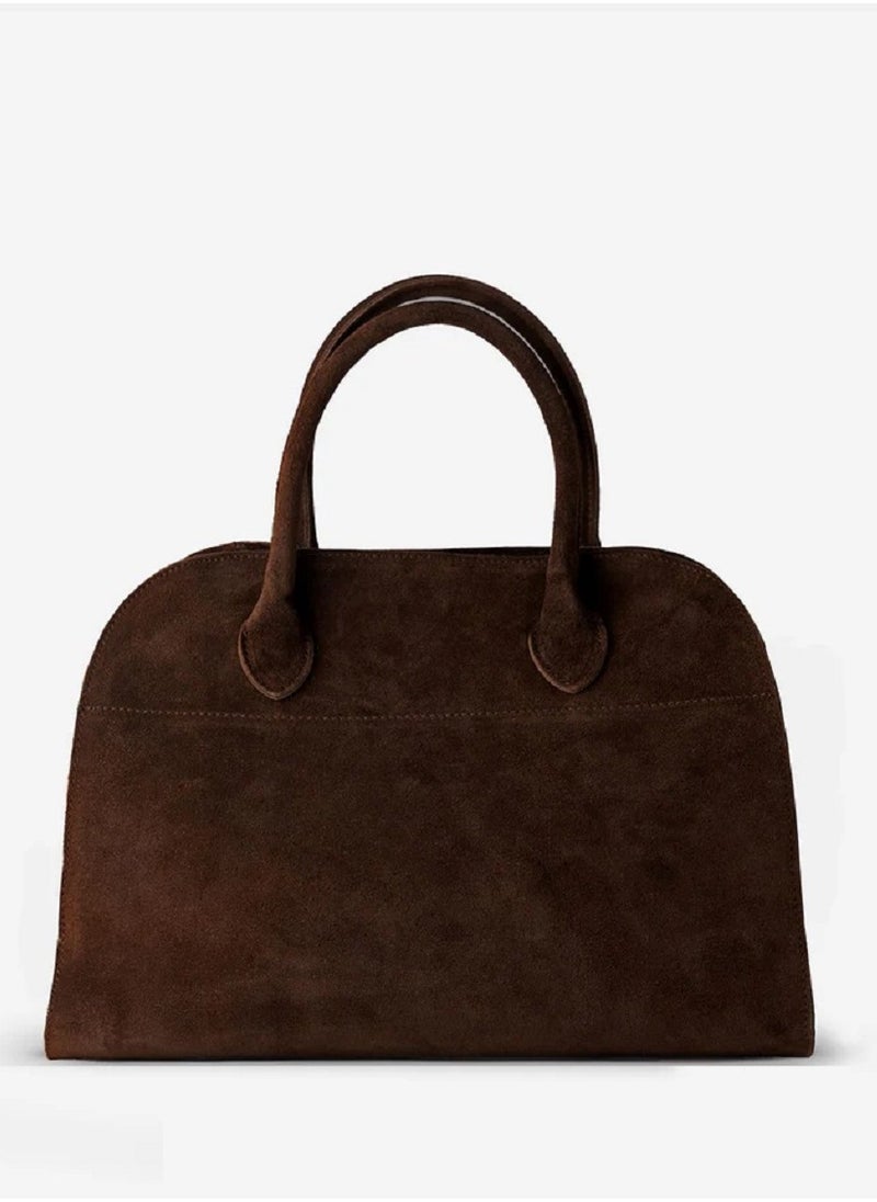 TR - The Row Margaux 10 Top-Handle Bag in Suede Leather - Image 1