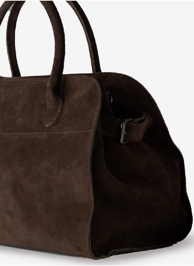TR - The Row Margaux 10 Top-Handle Bag in Suede Leather - Image 1