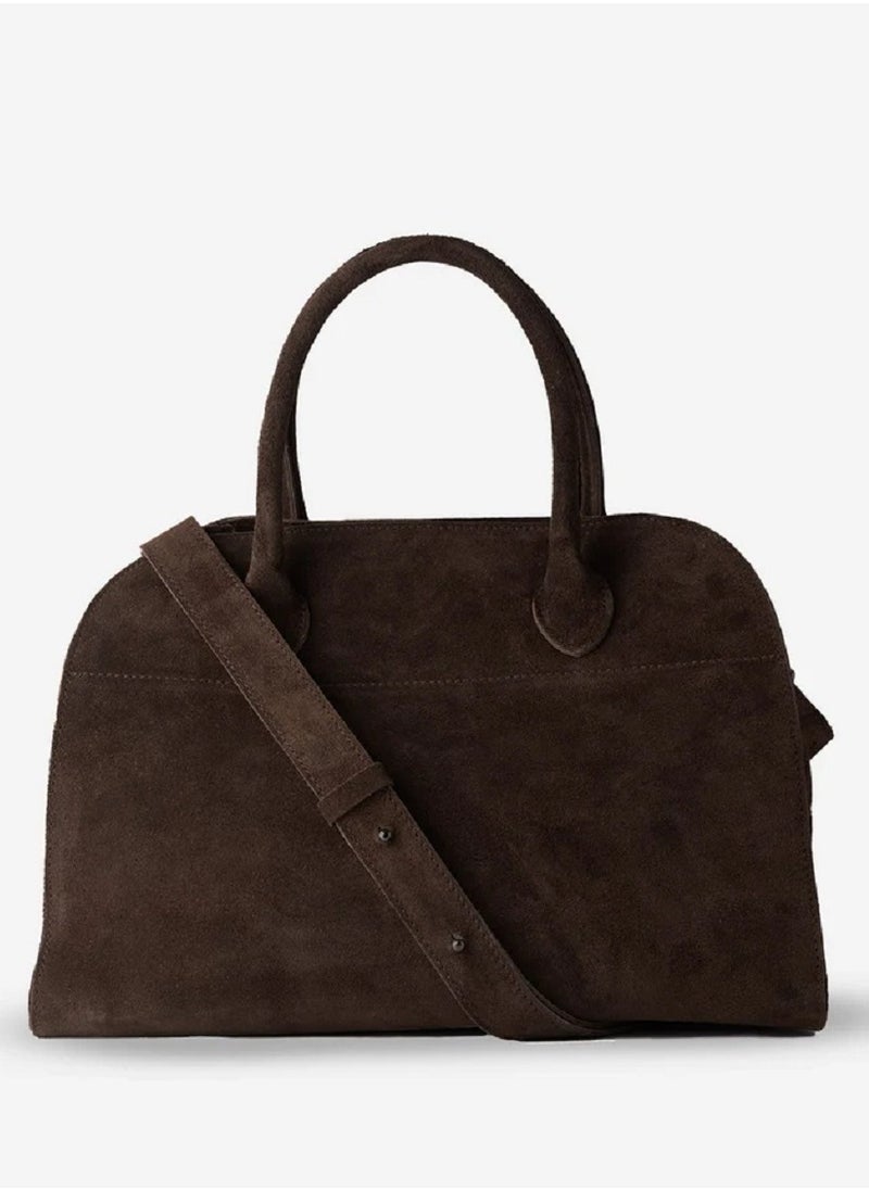 TR - The Row Margaux 10 Top-Handle Bag in Suede Leather - Image 1