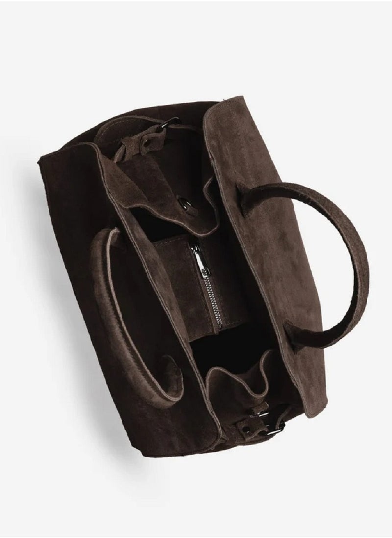 TR - The Row Margaux 10 Top-Handle Bag in Suede Leather - Image 1