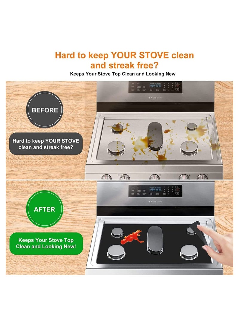 Stove Burner Covers for Samsung Gas Range, Non-Stick Reusable Liners, Easy to Clean, Washable Top Heat Resistant Pad, Double Thickness Stovetop Protector (0.4 mm Thick, Black)  - Image 4