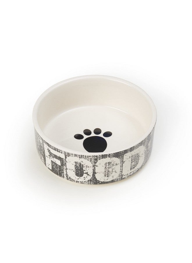 PetRageous 10000 Vintage Stoneware Dog Food Bowl With 2Cup Capacity 5Inch Diameter By 2Inch Tall Great For Small And Medium Sized Dogs And Cats, Grey - Image 3