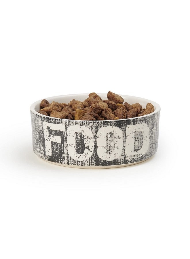 PetRageous 10000 Vintage Stoneware Dog Food Bowl With 2Cup Capacity 5Inch Diameter By 2Inch Tall Great For Small And Medium Sized Dogs And Cats, Grey - Image 4