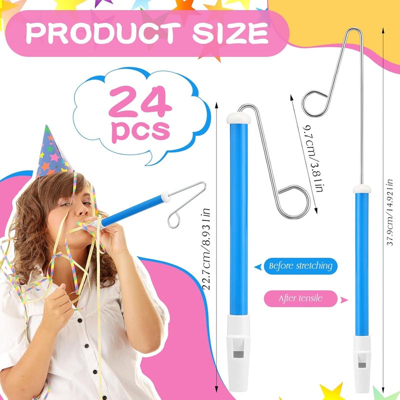 Syhood Syhood 24 Pcs Slide Whistle for Adults Instrument Toy Plastic Metal Musical Slide Whistles for Kids Party Favors Boys Girls Games School Prizes Birthday Gift 4 Colors  - Image 2