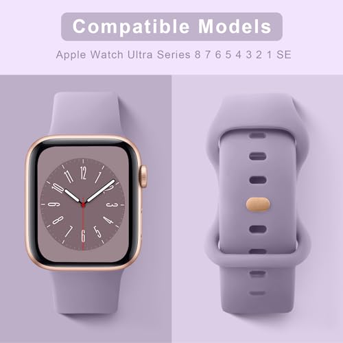 Tobfit Watch Strap Compatible with Apple Watch Series 8 7 6 5 4 3 2 1 SE 38 mm 42mm 40mm 44mm(Watch Not Included), Smartwatch band for Men Women, Strap for iWatch 8 7 6 5 4 3 2 1 (42mm, Taro Purple) - Image 2