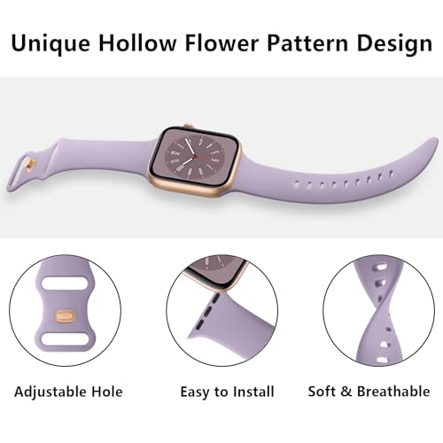 Tobfit Watch Strap Compatible with Apple Watch Series 8 7 6 5 4 3 2 1 SE 38 mm 42mm 40mm 44mm(Watch Not Included), Smartwatch band for Men Women, Strap for iWatch 8 7 6 5 4 3 2 1 (42mm, Taro Purple) - Image 4