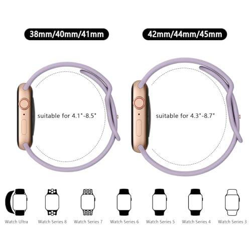 Tobfit Watch Strap Compatible with Apple Watch Series 8 7 6 5 4 3 2 1 SE 38 mm 42mm 40mm 44mm(Watch Not Included), Smartwatch band for Men Women, Strap for iWatch 8 7 6 5 4 3 2 1 (42mm, Taro Purple) - Image 5