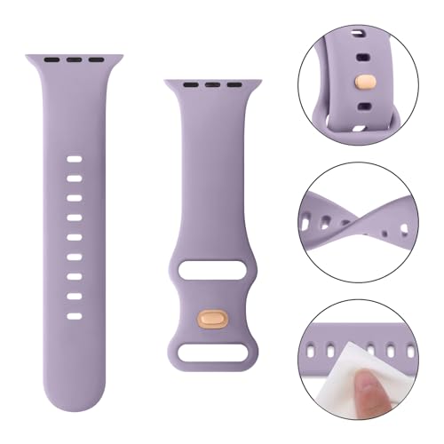 Tobfit Watch Strap Compatible with Apple Watch Series 8 7 6 5 4 3 2 1 SE 38 mm 42mm 40mm 44mm(Watch Not Included), Smartwatch band for Men Women, Strap for iWatch 8 7 6 5 4 3 2 1 (42mm, Taro Purple) - Image 3