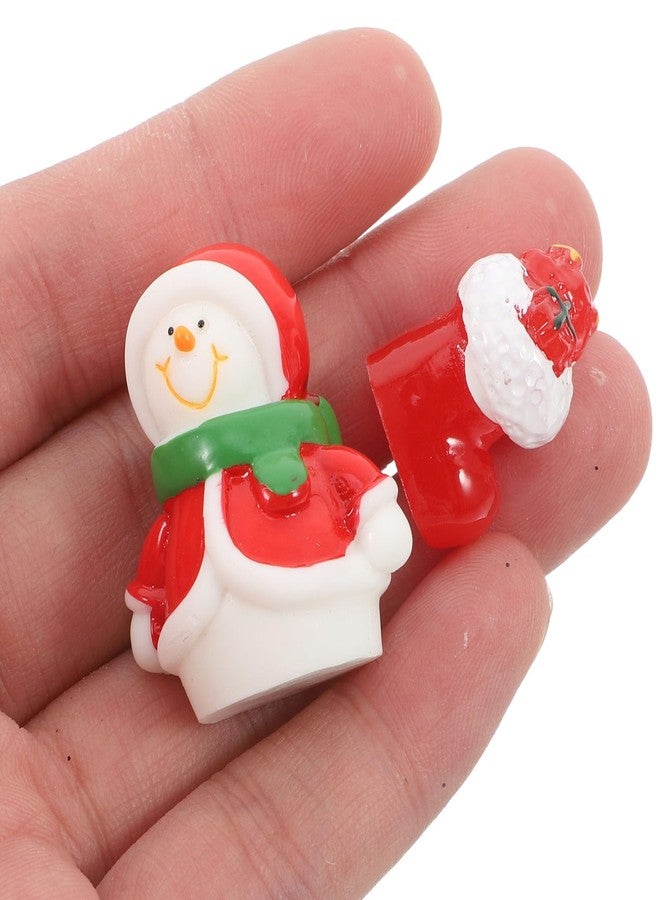 أموسفون مجموعة Amosfun من 18 قطعة من زينة عيد الميلاد المصغرة، تمثال صغير على شكل رجل ثلج سانتا، إكسسوارات حديقة الجنيات في عيد الميلاد، هدايا حفلات العطلات الشتوية، قطع مركزية (بتصميم عشوائي) - Image 3