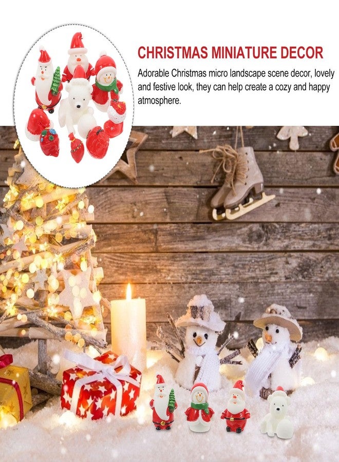 أموسفون مجموعة Amosfun من 18 قطعة من زينة عيد الميلاد المصغرة، تمثال صغير على شكل رجل ثلج سانتا، إكسسوارات حديقة الجنيات في عيد الميلاد، هدايا حفلات العطلات الشتوية، قطع مركزية (بتصميم عشوائي) - Image 4