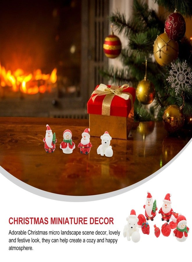 أموسفون مجموعة Amosfun من 18 قطعة من زينة عيد الميلاد المصغرة، تمثال صغير على شكل رجل ثلج سانتا، إكسسوارات حديقة الجنيات في عيد الميلاد، هدايا حفلات العطلات الشتوية، قطع مركزية (بتصميم عشوائي) - Image 5
