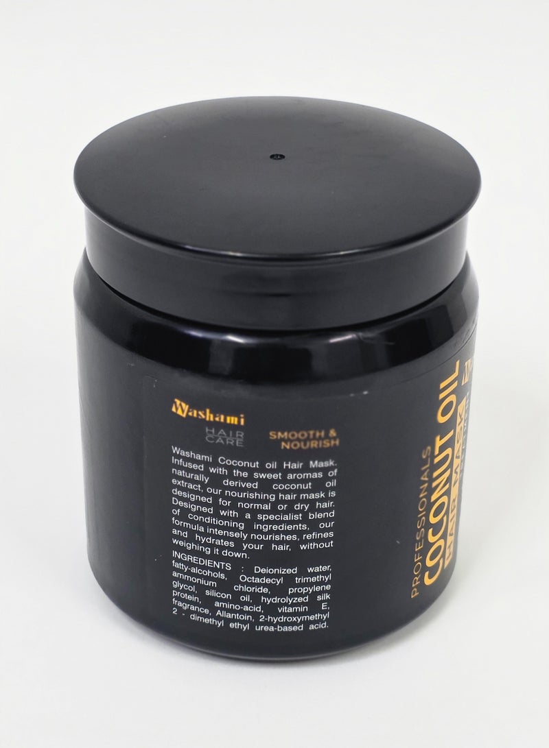 واشامي قناع الشعر الاحترافي بزيت جوز الهند – ترطيب عميق، علاج فروة الرأس وتحفيز نمو الشعر – 750 مل - Image 2