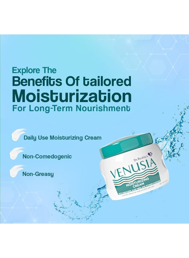 VENUSIA Dr. Reddy's Venusia Moisturizing Cream for Dry Skin : Moisturizer for Face : Aloe Vera, Squalane & Vitamin E : Dermatologist-Recommended Moisturizer for Daily Use : Non-Comedogenic : 100 g. - Image 3