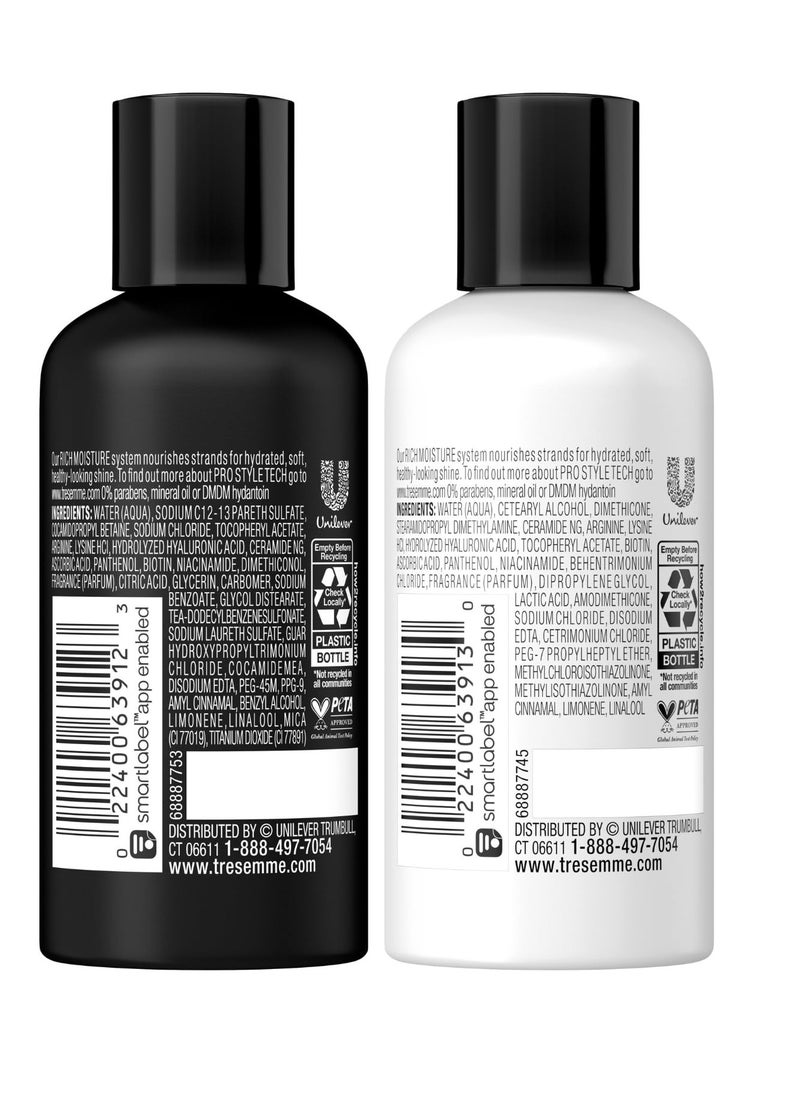 TRESemmé TRESemme Shampoo & Conditioner, Sulfate-Free, Travel Size - Moisture Rich Hair Treatment for Dry, Damaged Hair, Mini Shampoo & Conditioner for Hair Repair, Scented, 3 Oz Ea (2 Piece Set)  - Image 2