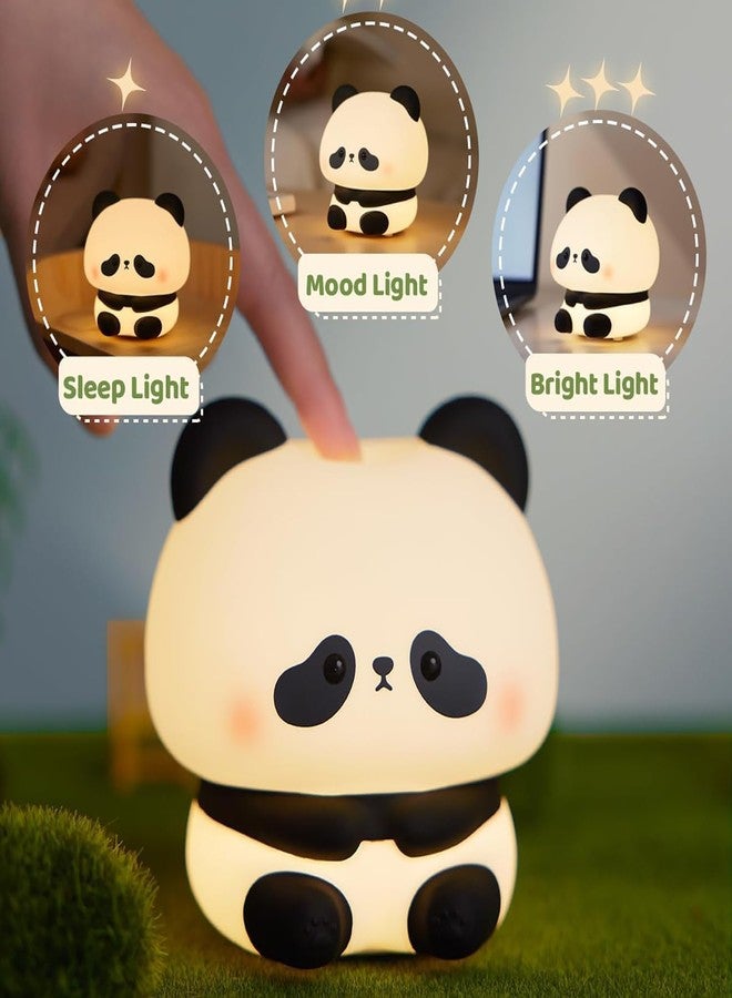 Kiditos Silicone Sitting Panda Night Lamp Rechargeable Cute Lamp with 7 Colors Mode Night Lights for Bedroom Nursery and Study Desk Decorative (Panda) - Image 4