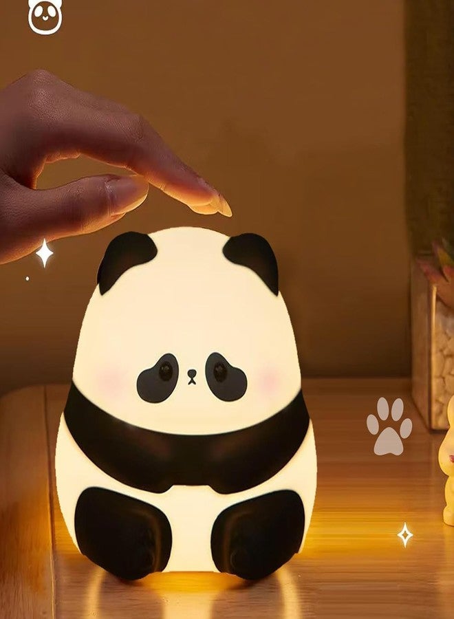 Kiditos Silicone Sitting Panda Night Lamp Rechargeable Cute Lamp with 7 Colors Mode Night Lights for Bedroom Nursery and Study Desk Decorative (Panda) - Image 2