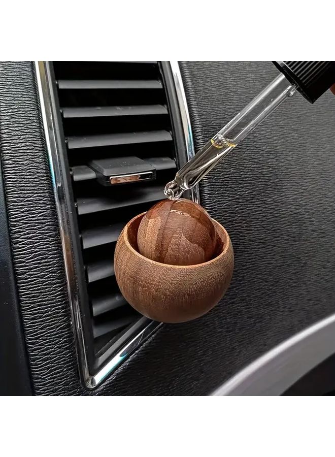 Walnut Solid Wood Car Air Freshener Diffuser Egg Shaped No Battery Needed - Image 5