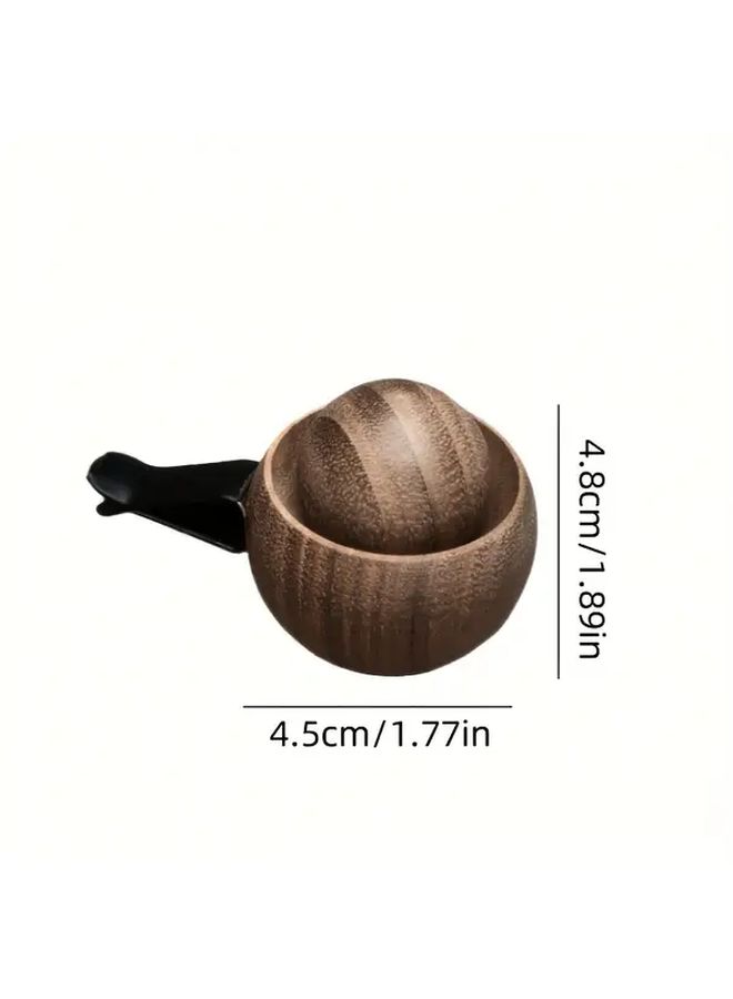 Walnut Solid Wood Car Air Freshener Diffuser Egg Shaped No Battery Needed - Image 4