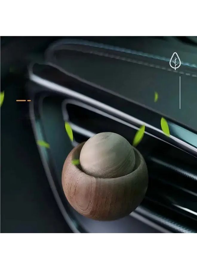 Walnut Solid Wood Car Air Freshener Diffuser Egg Shaped No Battery Needed - Image 2