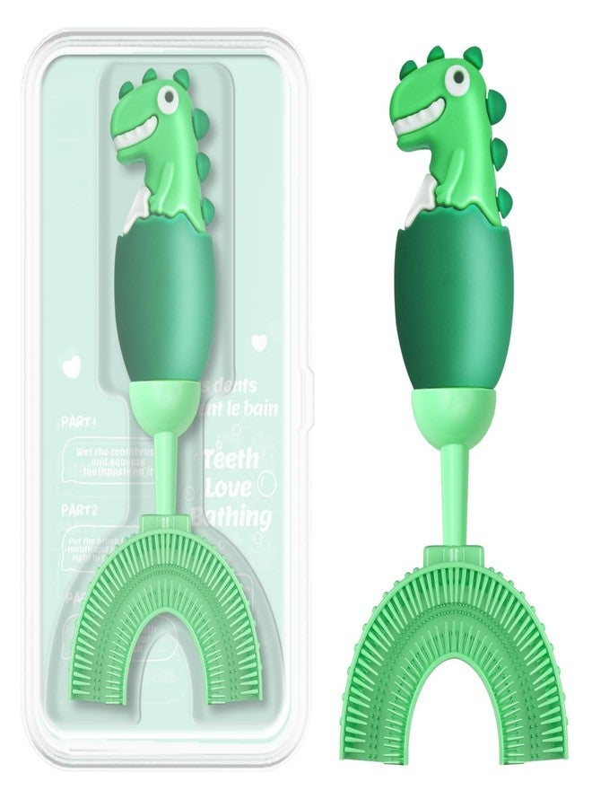 ZMRZ U-Shaped Toothbrush for Kids Ages 2-7, Soft Food-Grade Silicone for Sensitive Gums, 360° Teeth Cleaning Design, Training & Travel-Friendly Toddlers' Toothbrush (Green) - Image 1